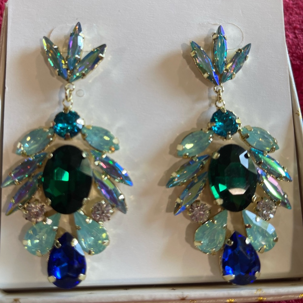 Earrings- Like New - Blue Stones- Elegant